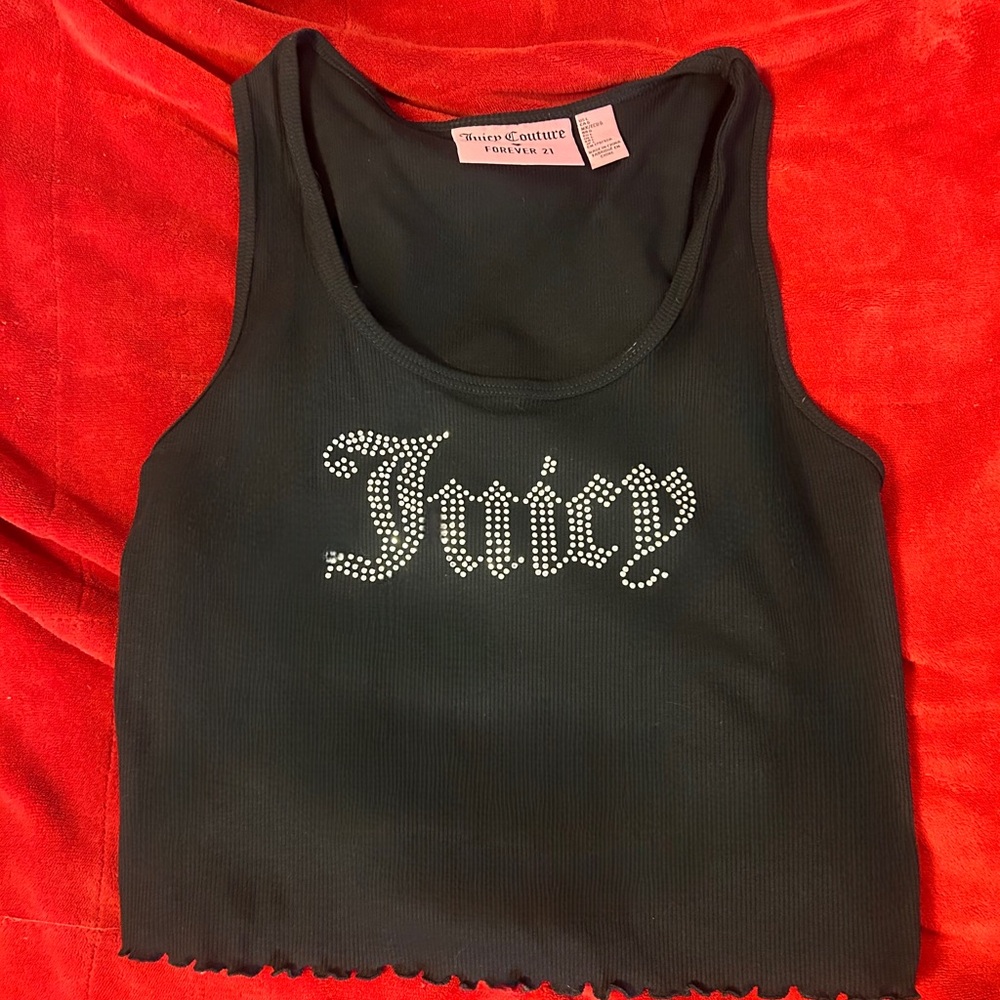 Juicy Couture Green Tank Top with Rhinestone Logo